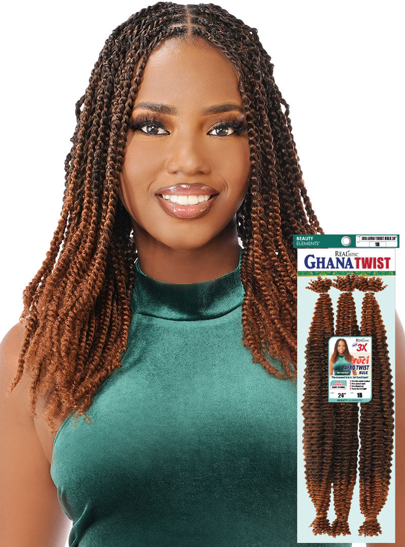 **REALISTIC 3X GHANA JUCi AFRO TWIST 24"