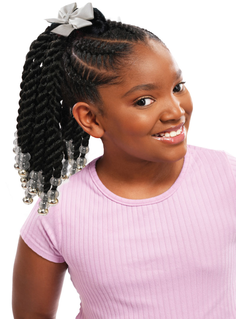 Destiny Kids DS-JUMBO TWIST (CLEAR Bead & Bow) 12"