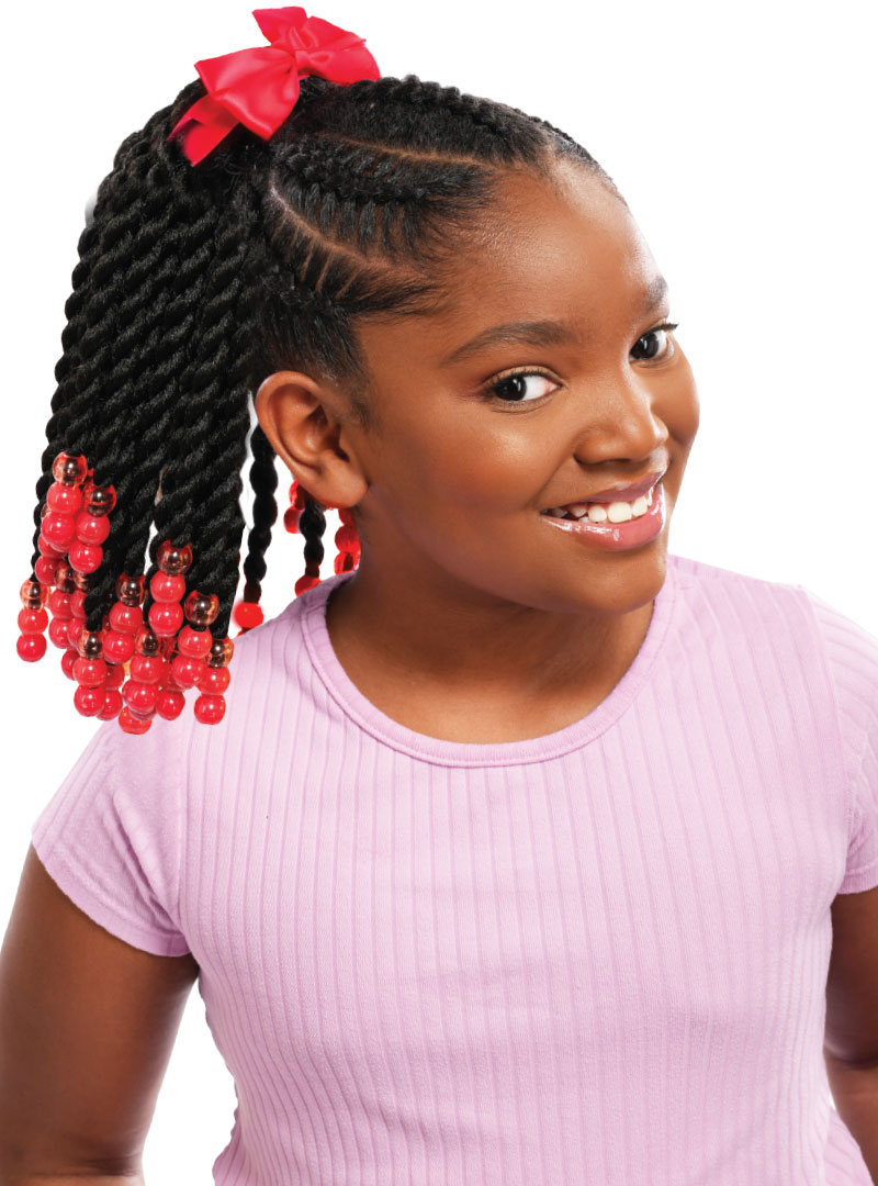 Destiny Kids DS-JUMBO TWIST (RED Bead & Bow) 12"