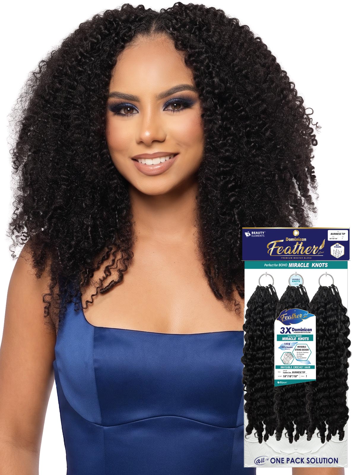 **Bijoux HH DOMINICAN Feather Line BURMESE TIP 18"/18"/18"