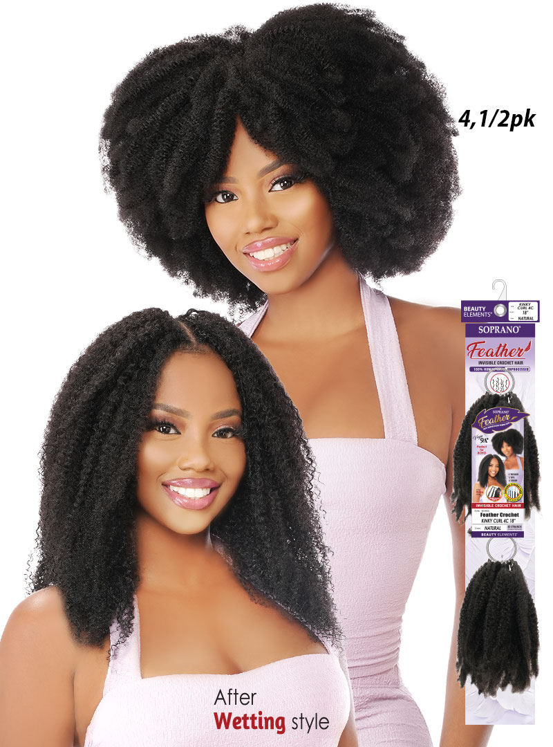 **SOPRANO VIRGIN 9A REMI Feather Crochet KINKY CURL 4C