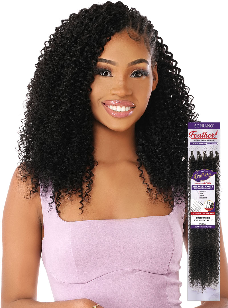 **SOPRANO VIRGIN REMI Feather Line SOFT JERRY CURL (60 strands)