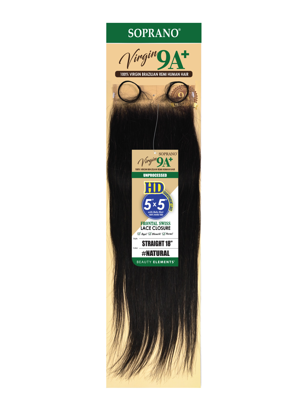 SOPRANO HH VIRGIN REMI 5X5 HD FULL LACE CLOSURE STRAIGHT