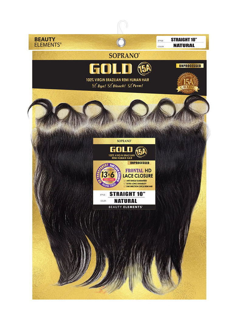 SOPRANO HH GOLD 15A Brazilian REMI 13X6 FULL LACE CLOSURE STRAIGHT