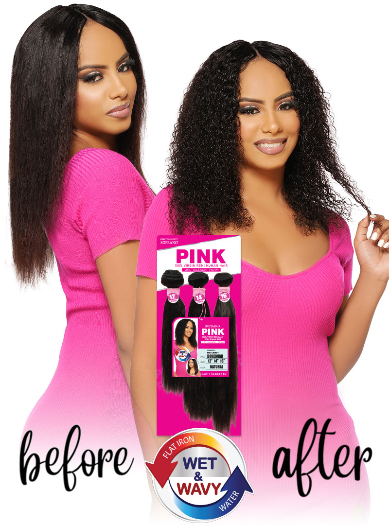 SOPRANO HH VIRGIN PINK WET&WAVY BOHEMIAN (3pcs)