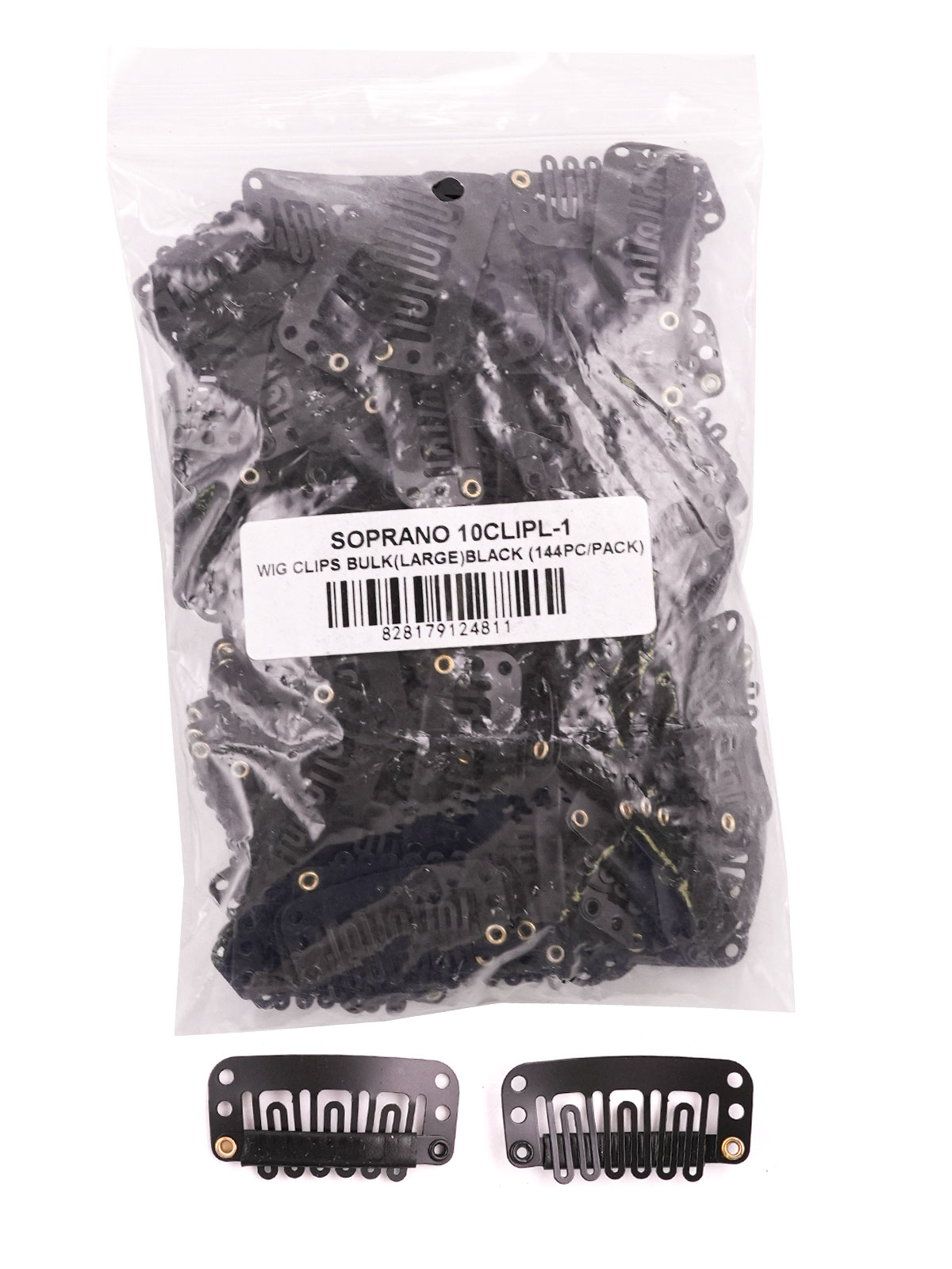 WIG CLIPS BULK (LARGE) DK BROWN (144PC/PK) - PACK