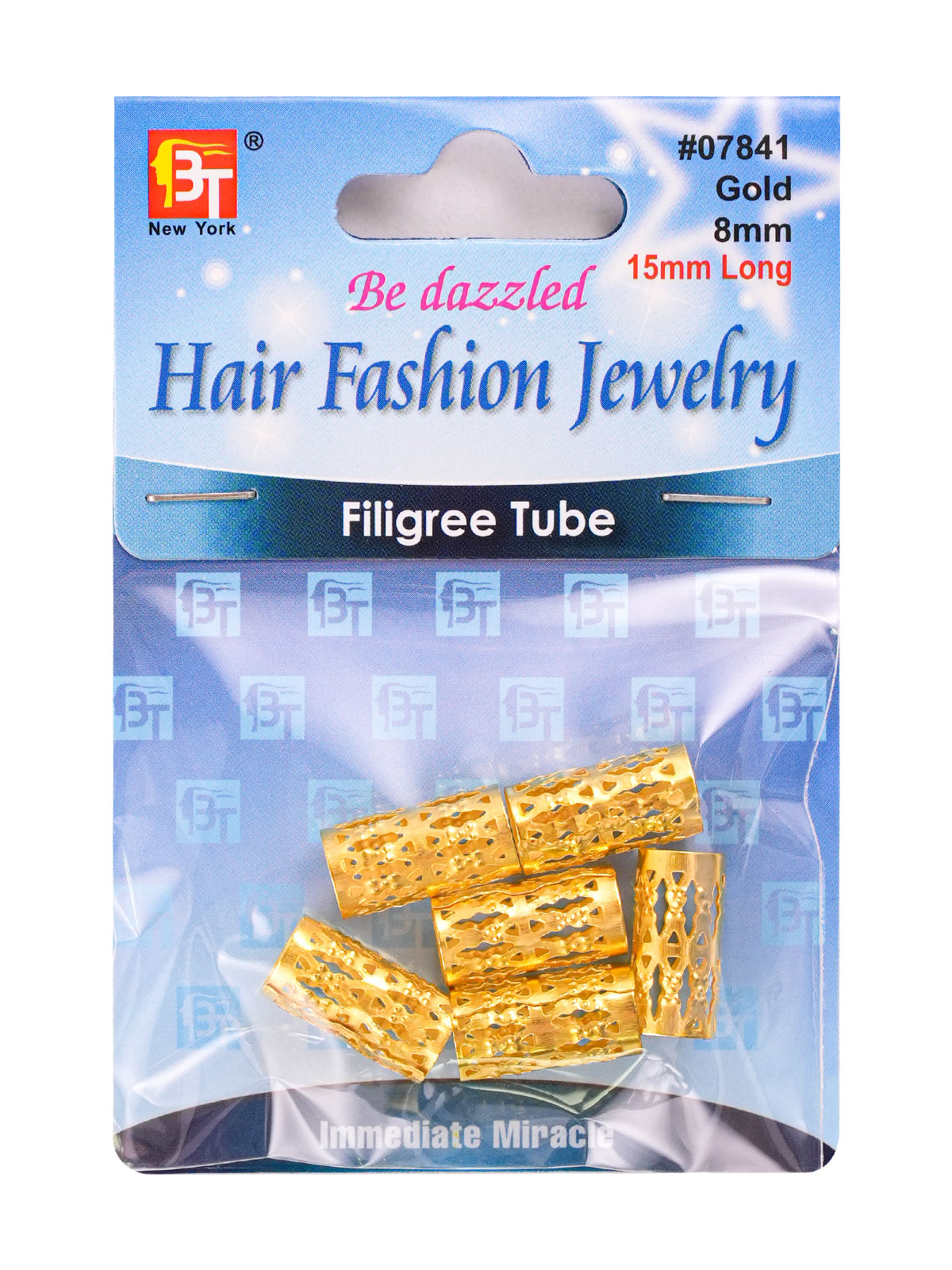 BT 7841 FILIGREE TUBE (GOLD 24K/8MM/15MM) - DZ