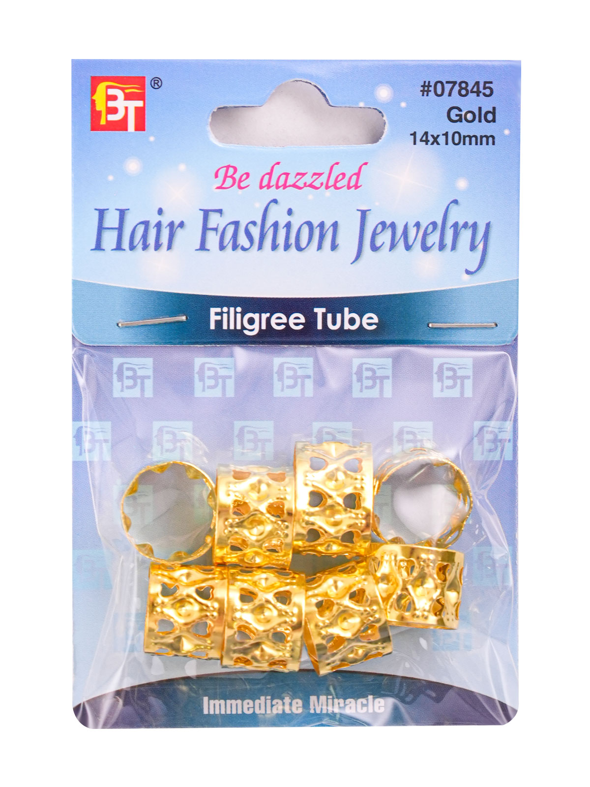 BT 07845 FILIGREE TUBE (GOLD 24K/14MM/10MM) - DZ