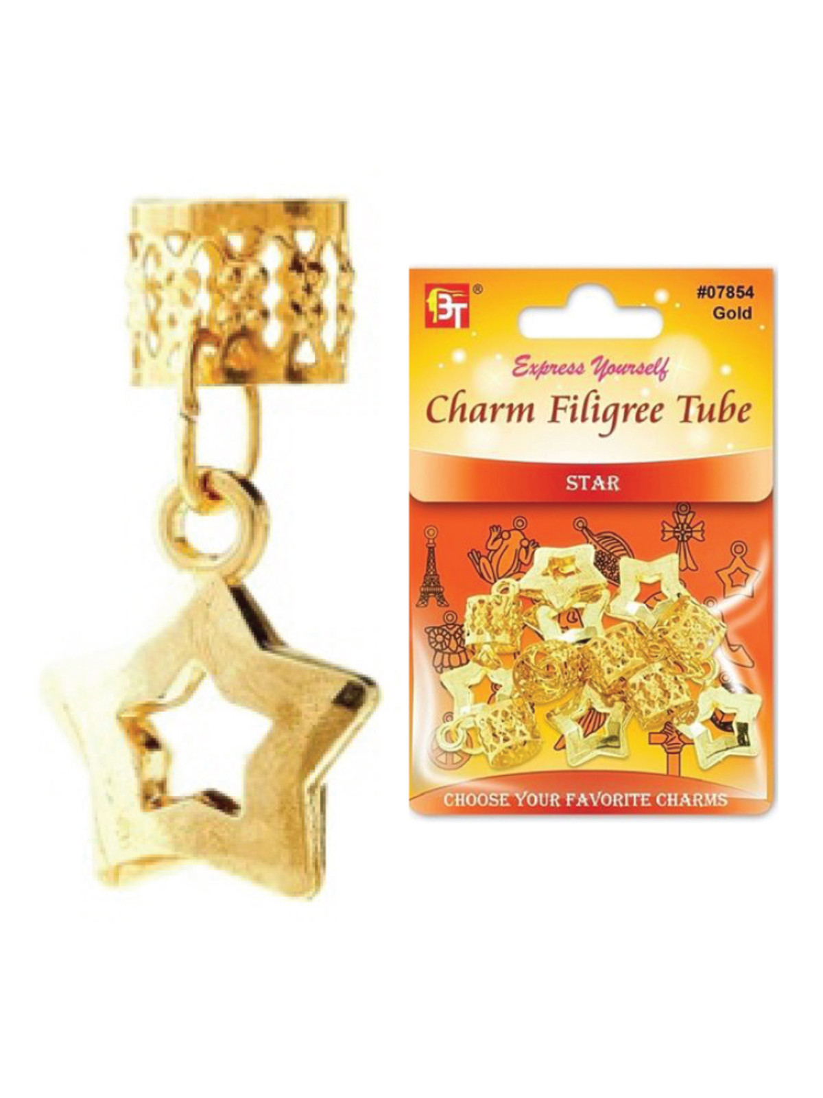 BT #7853 FILIGREE TUBE CHARM (PEACE) - DZ