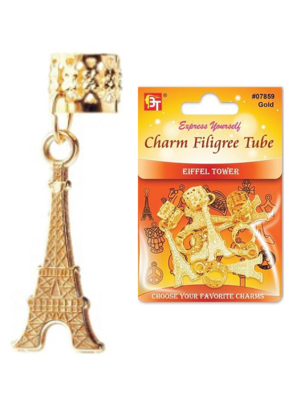 BT #7859 FILIGREE TUBE CHARM (EIFFEL TOWER) - DZ