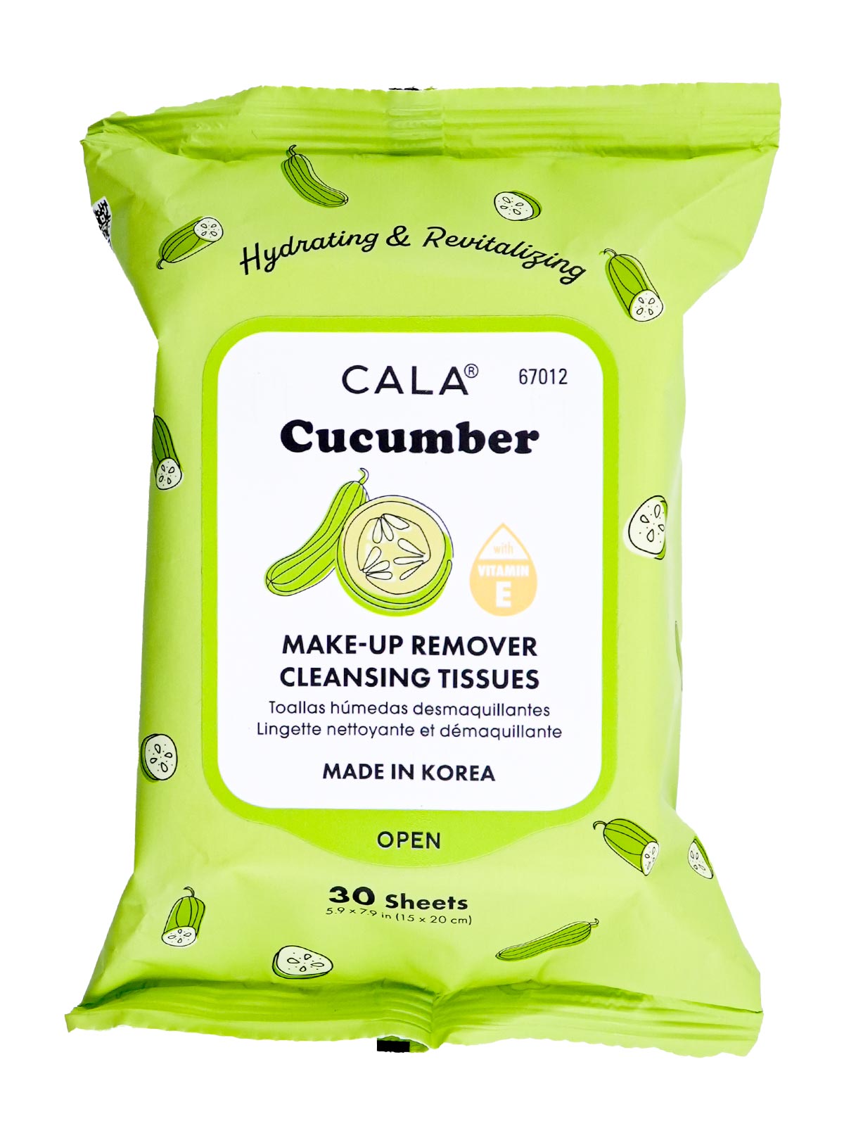 CALA #67012 CUCUMBER CLEANSING TISSUE 30 SHEET - DZ
