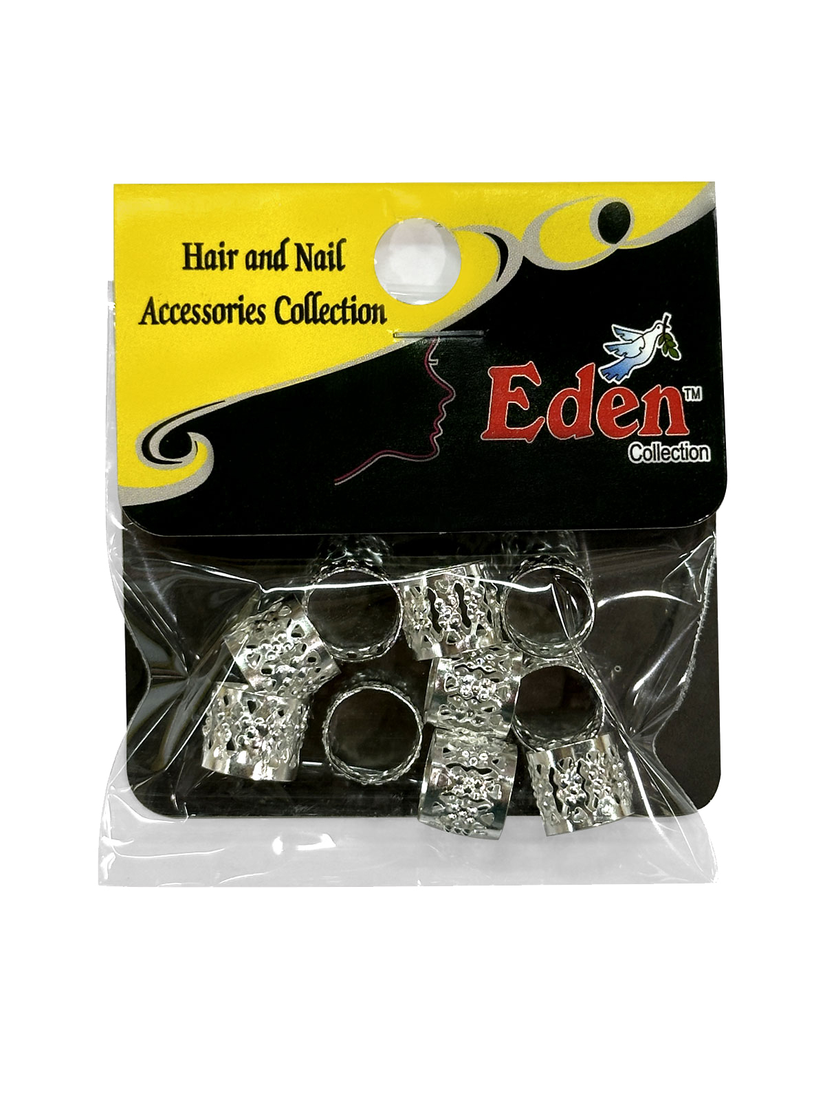 EDEN #53410 FILIGREE TUBE (10MM SILVER) 36PC/PACK - PACK