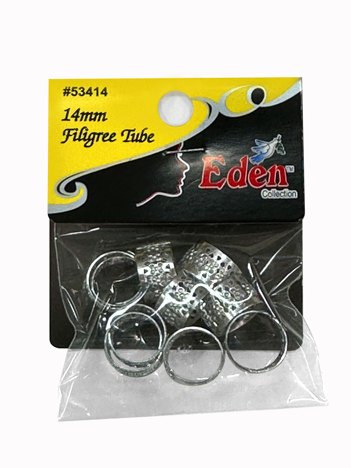 EDEN #53414 FILIGREE TUBE (14MM/SILVER) - CARD