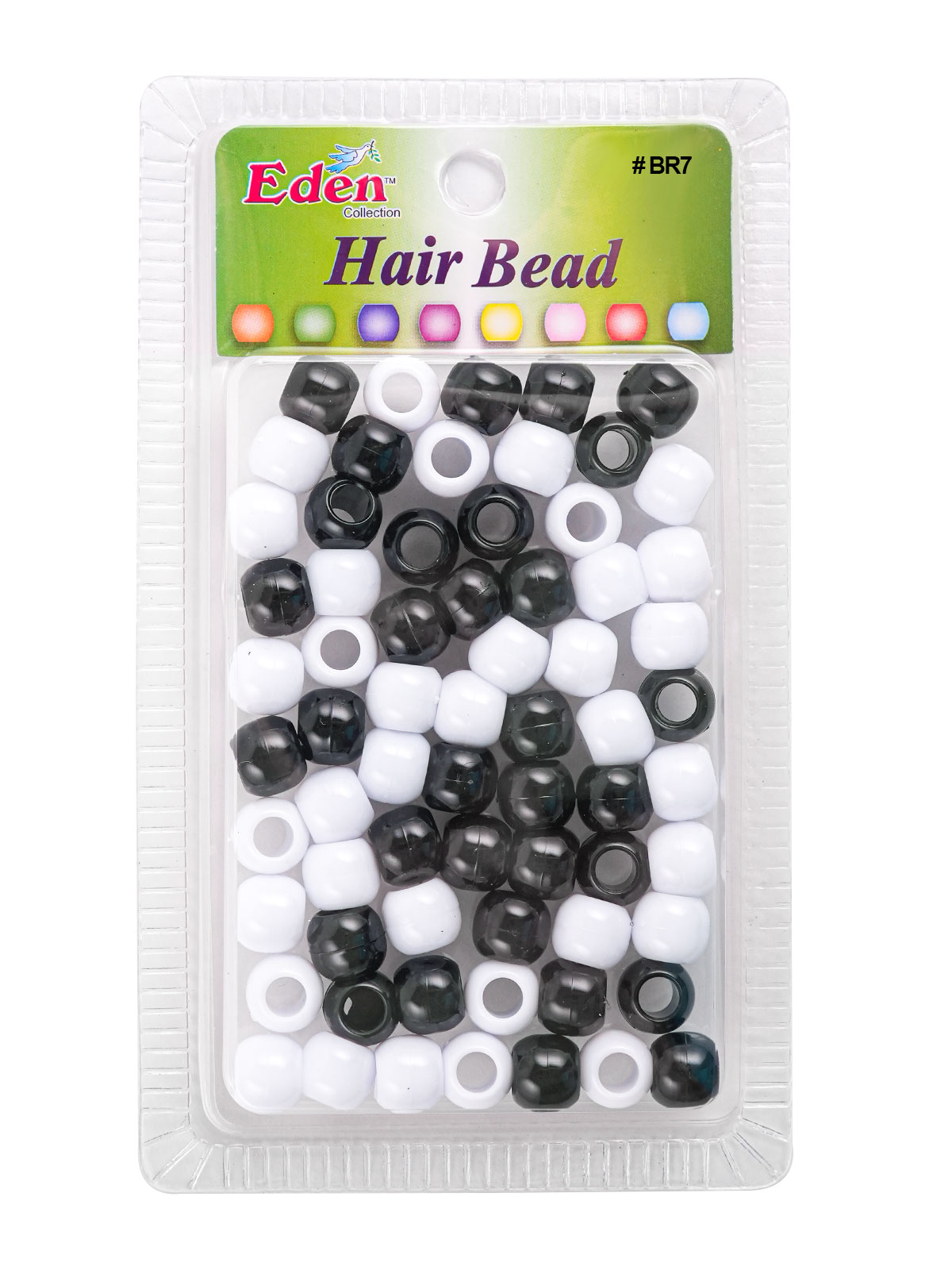 BR7 BIG ROUND BEAD (FASHION) DZ - BLACK/WHITE