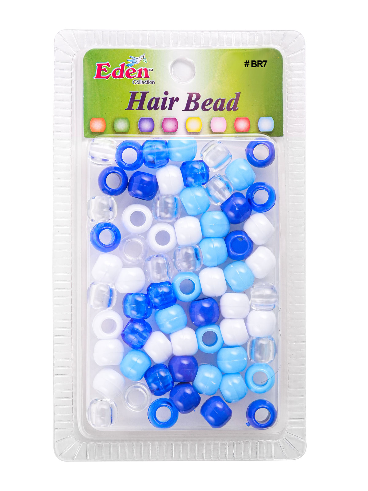 BR7 BIG ROUND BEAD (FASHION) DZ - BLUE MIX