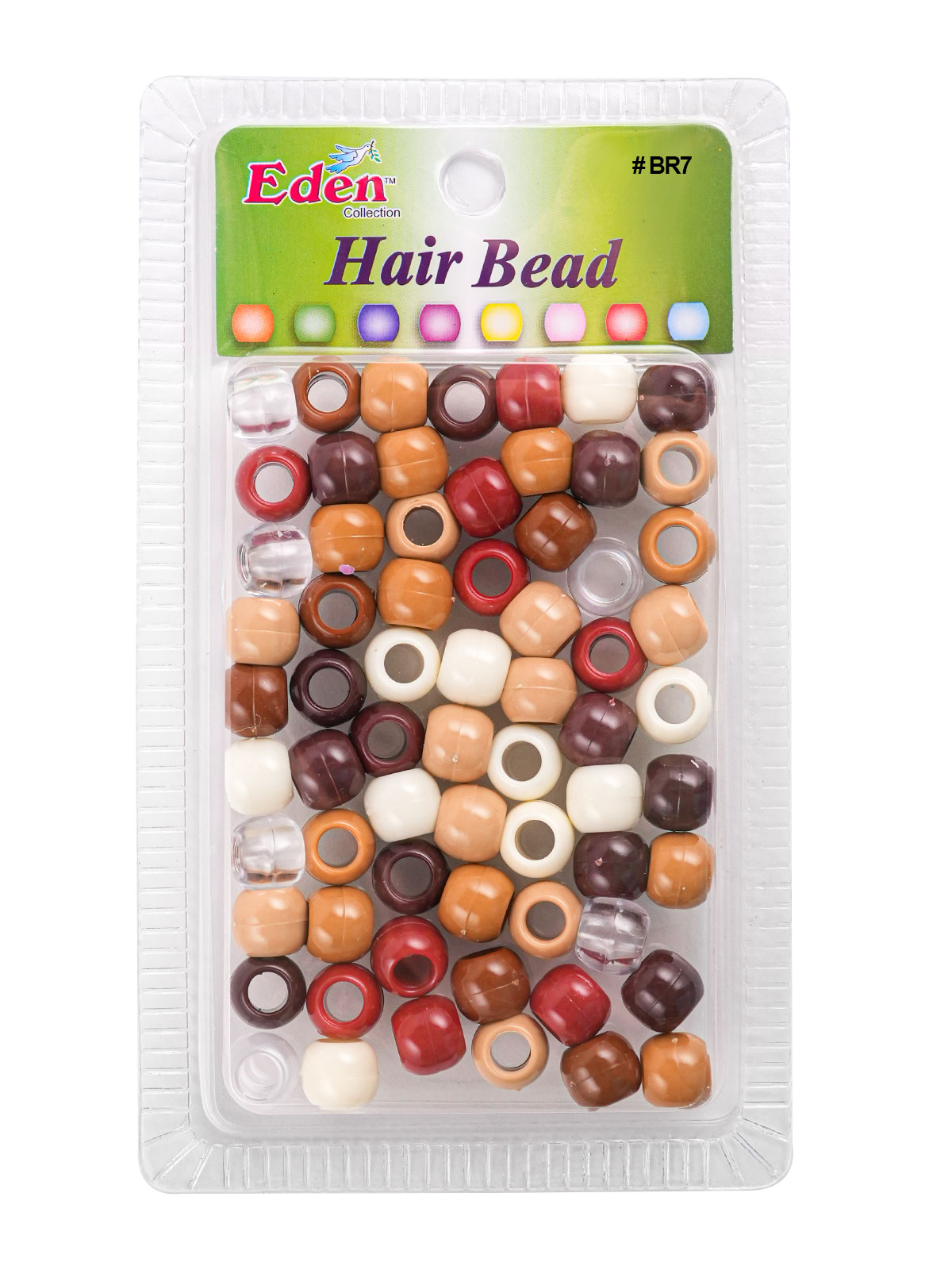 BR7 BIG ROUND BEAD (FASHION) DZ - BROWN MIX