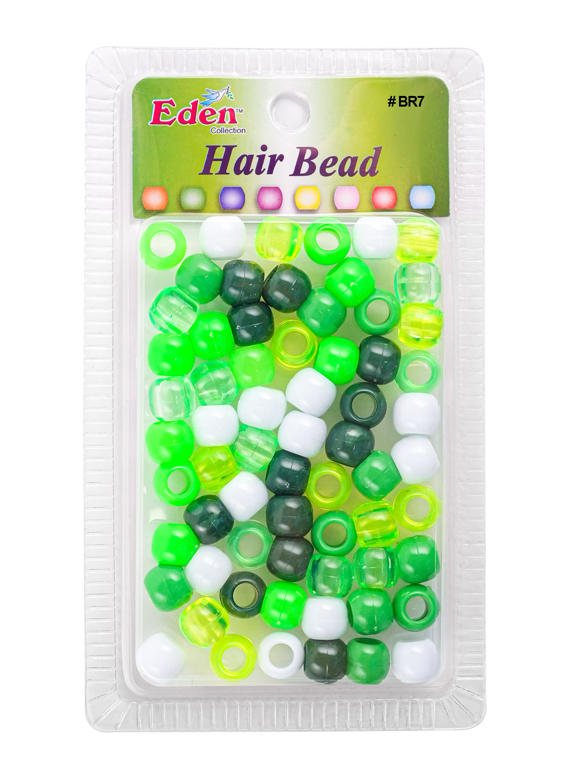 BR7 BIG ROUND BEAD (FASHION) DZ - G6 GREEN MIX