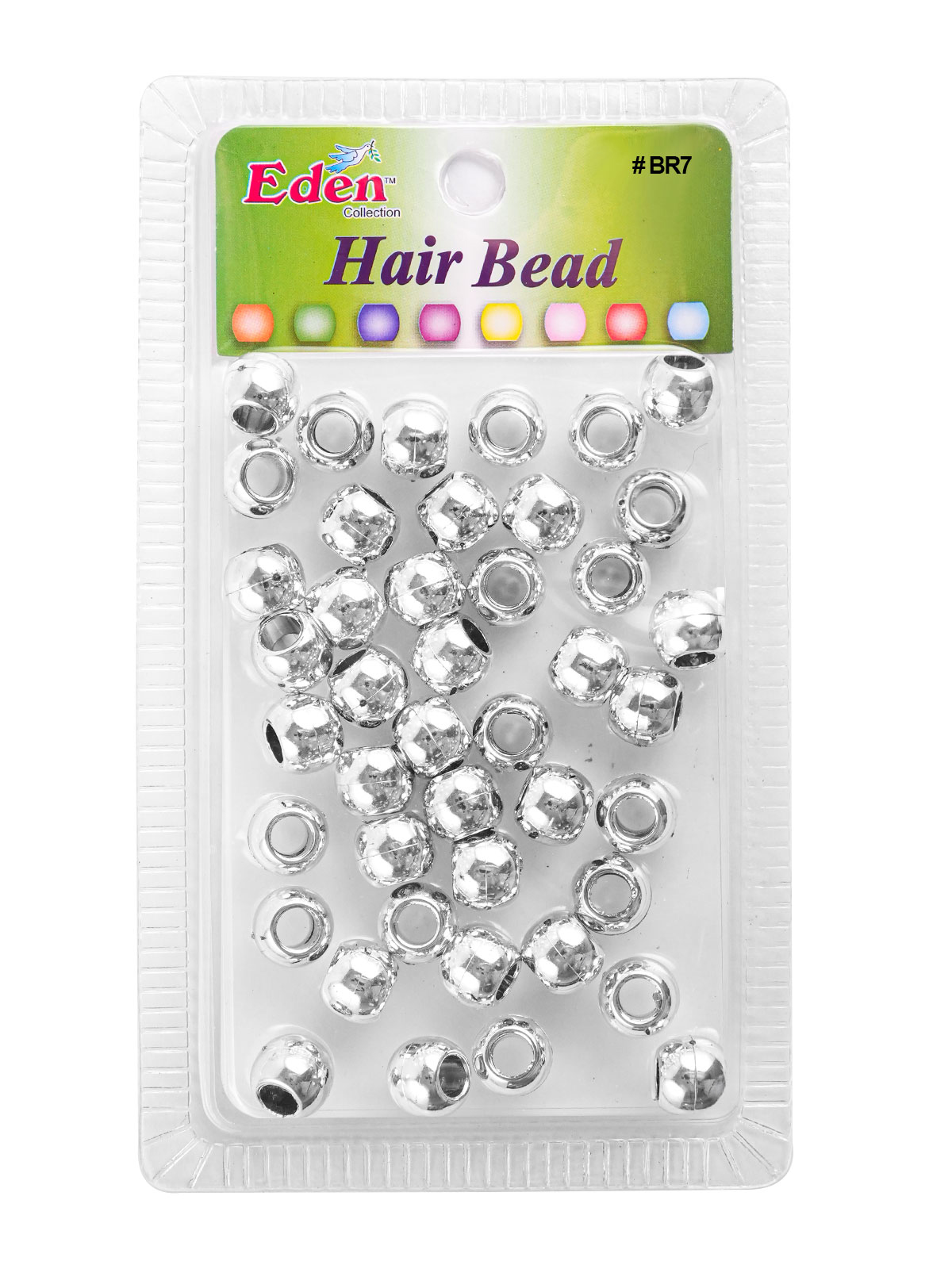 BR7 BIG ROUND BEAD (FASHION) DZ - METALIC SILVER