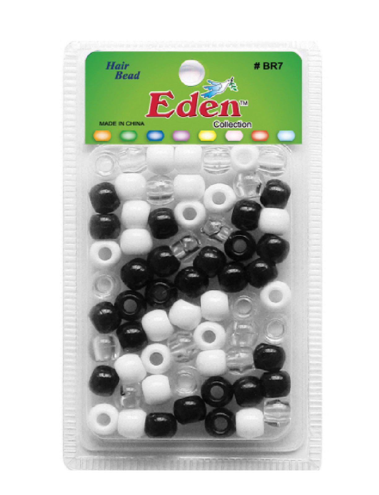 BR7 BIG ROUND BEAD (FASHION) DZ-MIX3/CLR/WHIT/BK