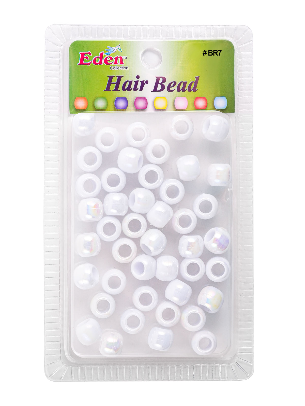 BR7 BIG ROUND BEAD (FASHION) DZ - WHITE AB