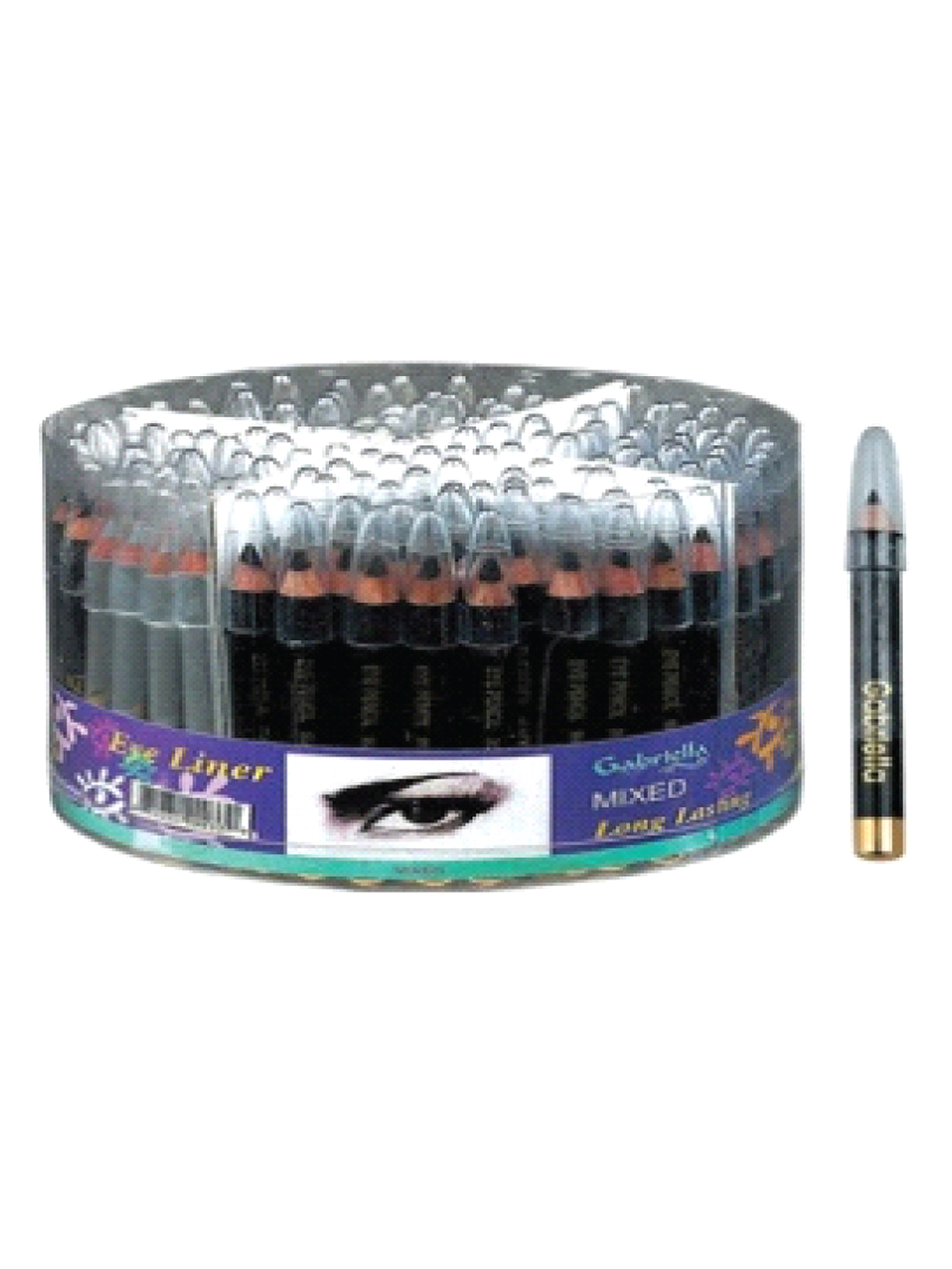 GABRIELLA #GCI03 BLACK 3" EYELINER PENCIL (144PC/JAR) - JAR