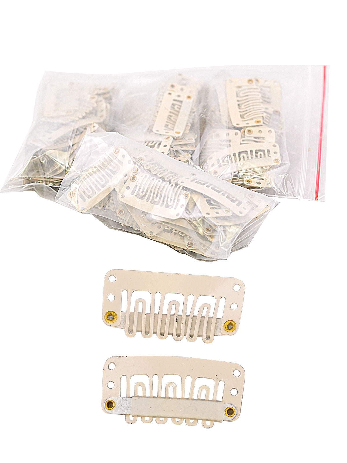 WIG CLIPS BULK (LARGE) BEIGE (144PCS/PACK) - PACK