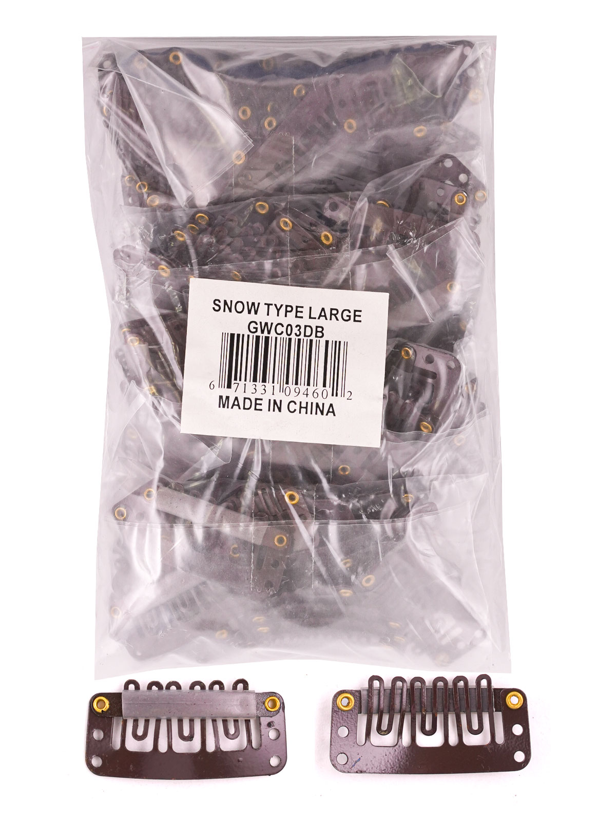 WIG CLIPS BULK (LARGE) DK. BROWN (144PC/PK) - PACK