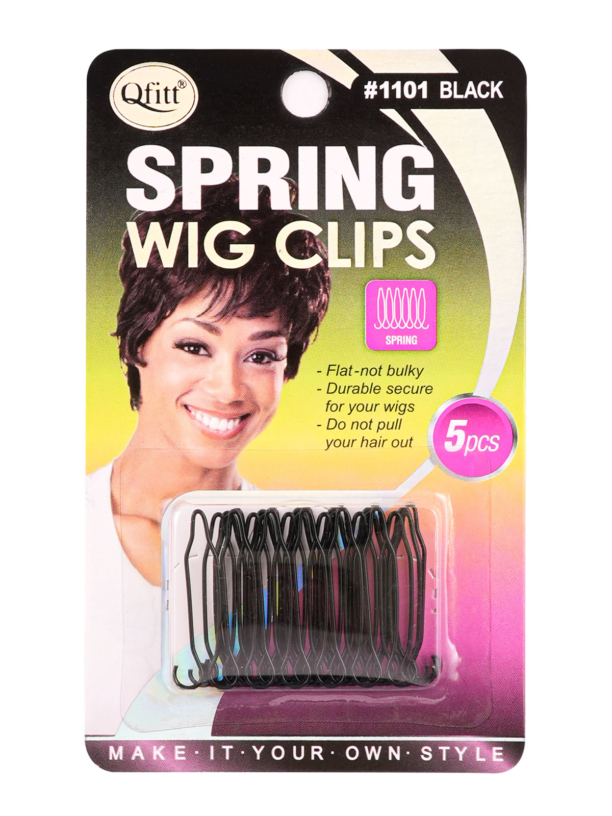 QFITT #1101 SPRING WIG CLIP (5PC/PACK) - DZ
