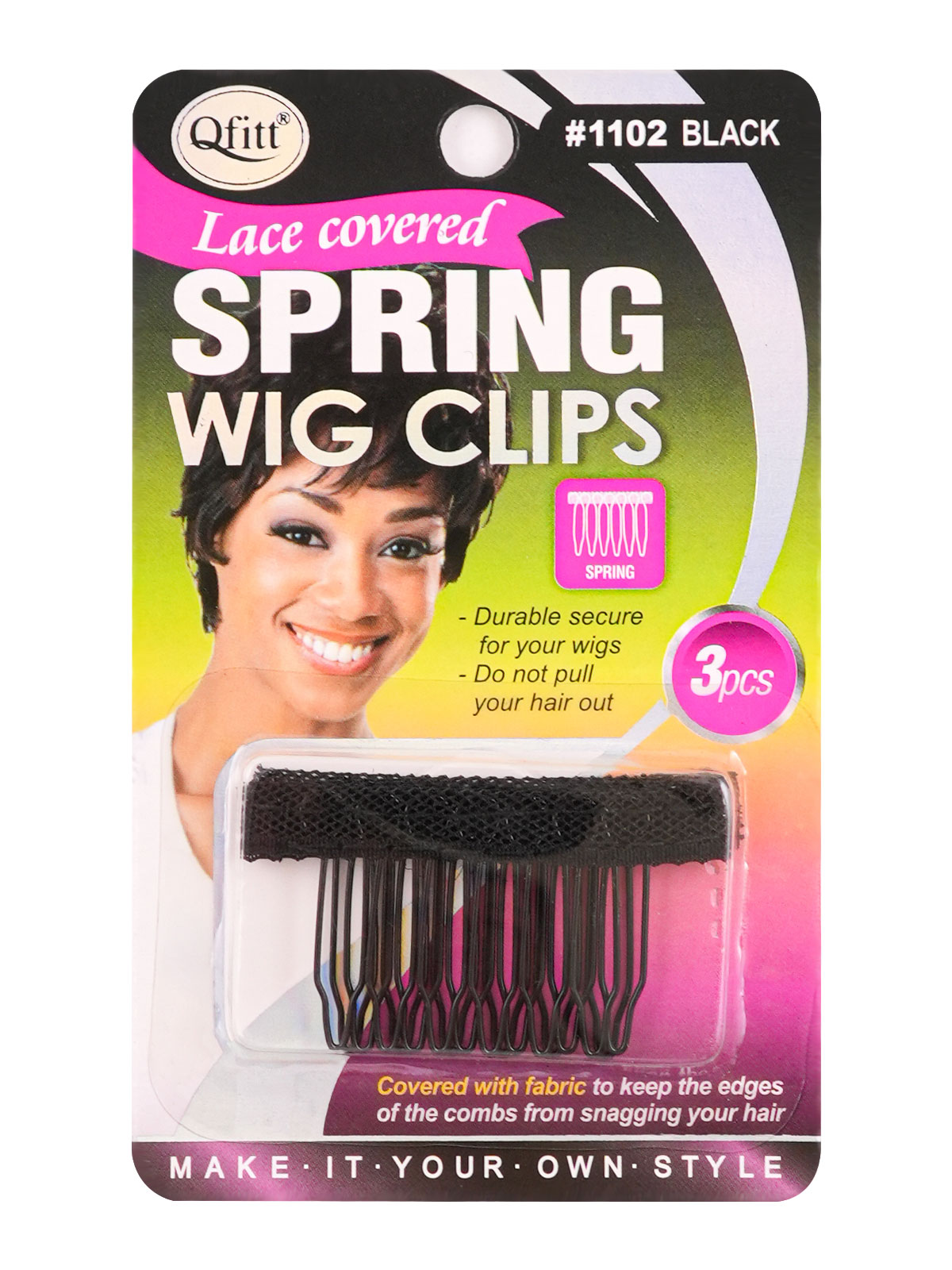 QFITT #1102 SPRING WIG CLIP LACE (3PC/PACK) - DZ