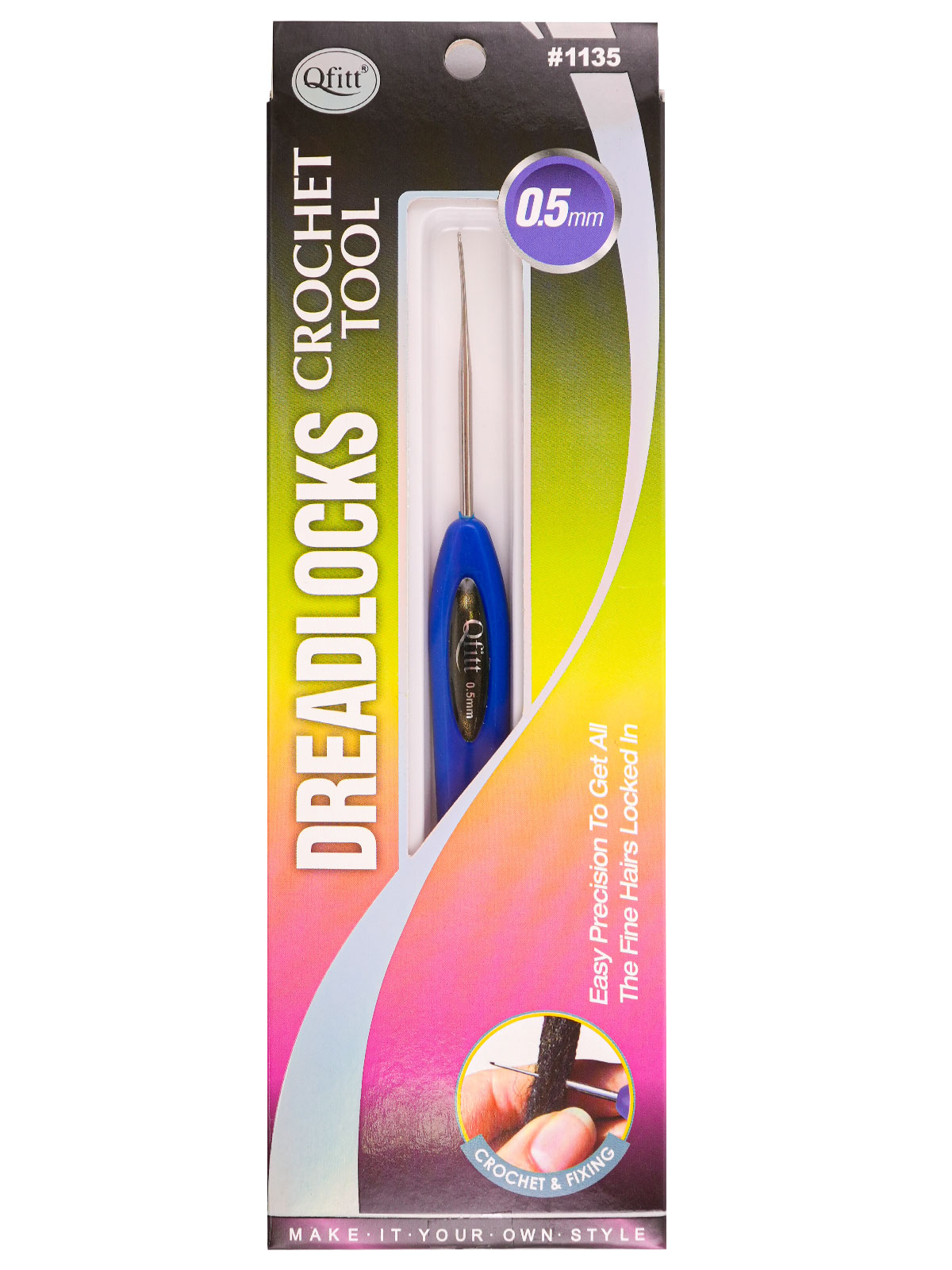 Q-FITT #1135 DREADLOCKS CROCHET TOOL (0.5MM) - DZ