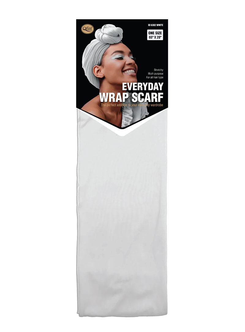 Q-FITT #6302 EVERYDAY SCARF 51*165CM WHITE (3PC/PK)-PK