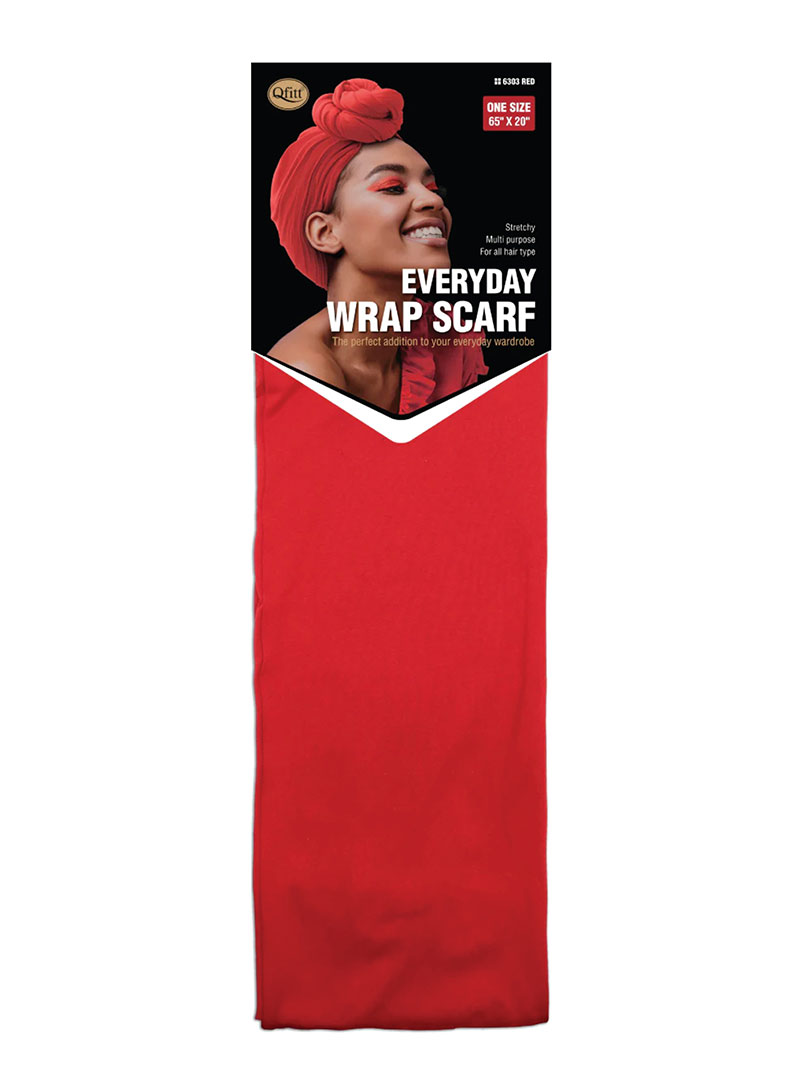 Q-FITT #6303 EVERYDAY SCARF 51*165CM RED (3PC/PK)-PK