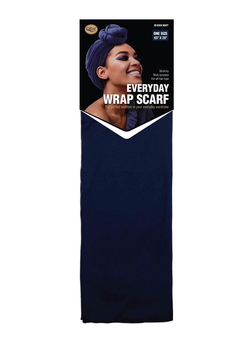 Q-FITT #6304 EVERYDAY SCARF 51*165CM NAVY (3PC/PK)-PK