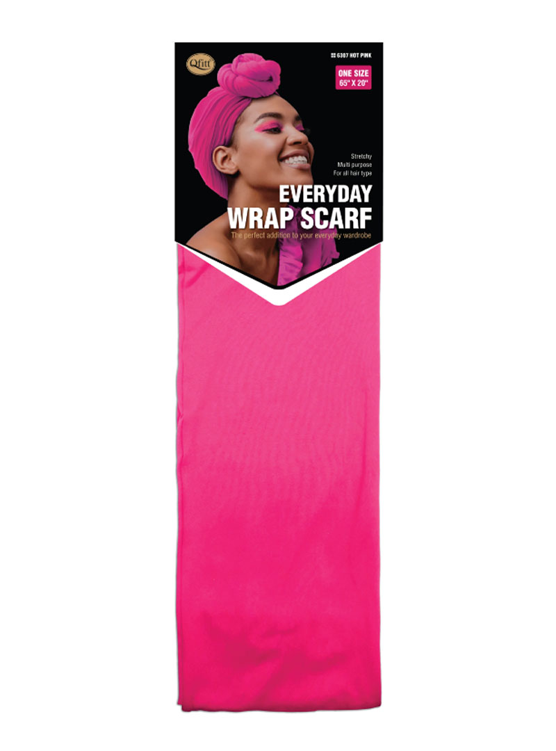 Q-FITT #6307 EVERYDAY SCARF 51*165CM H.PINK (3PC/PK)-PK