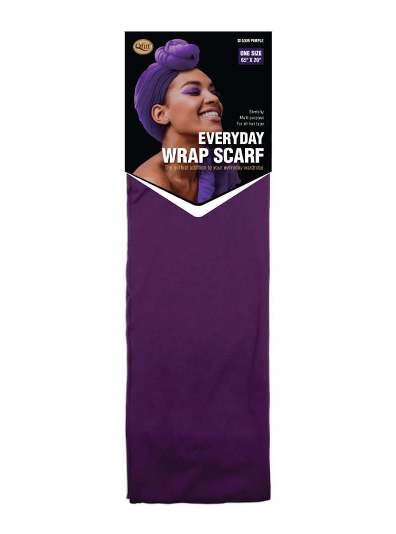 Q-FITT #6309 EVERYDAY SCARF 51*165CM PURPLE (3PC/PK)-PK