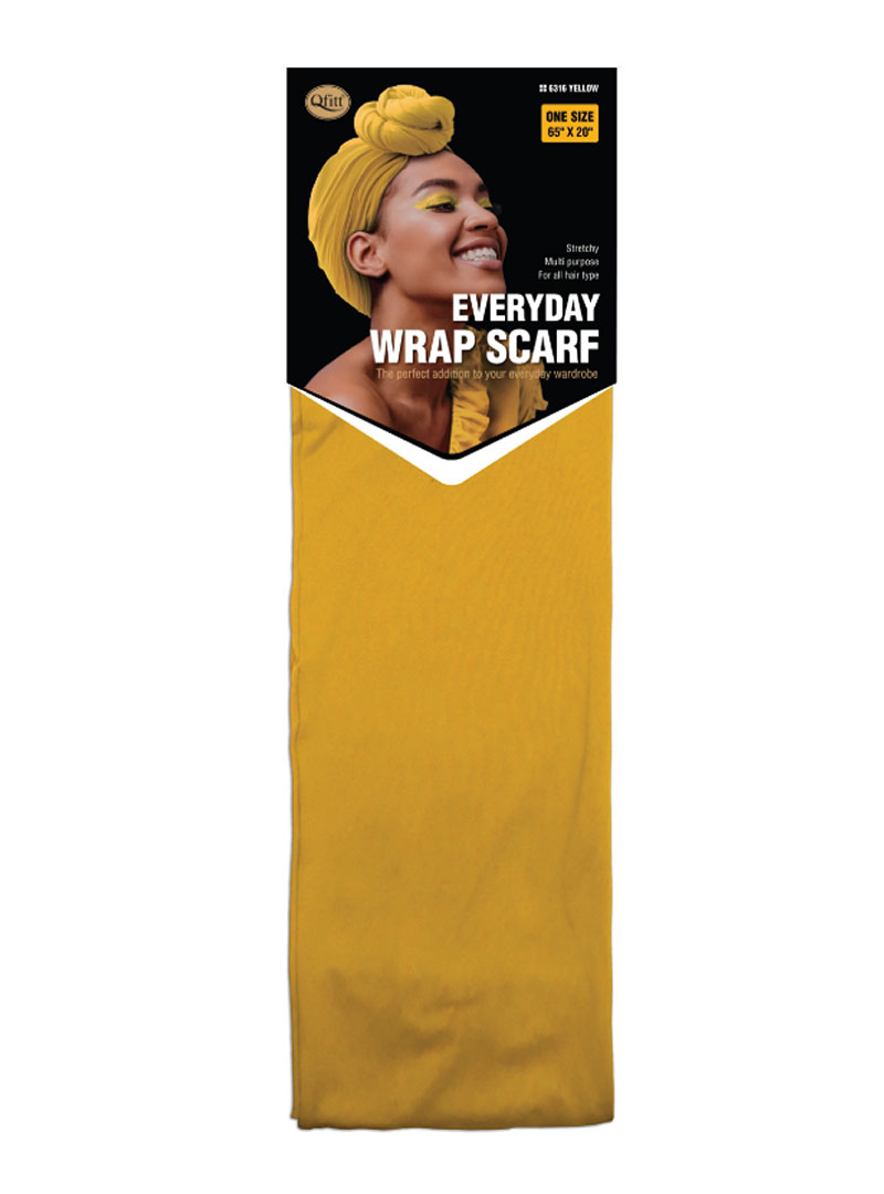 Q-FITT #6316 EVERYDAY SCARF 51*165CM YELLOW (3PC/PK)-PK