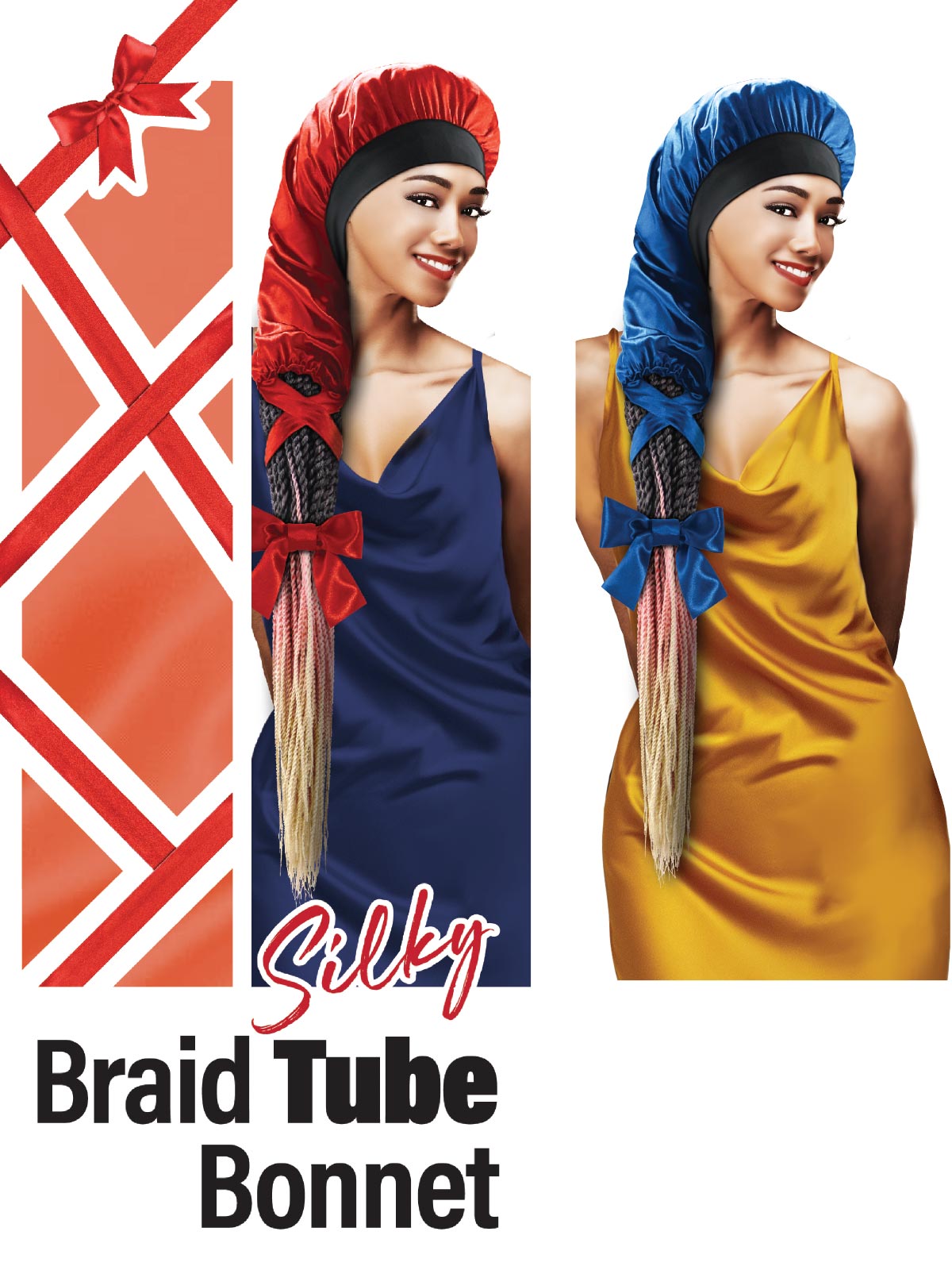 Q-FITT #9051 SILKY BRAID TUBE BONNET (XL) ASSORT- DZ