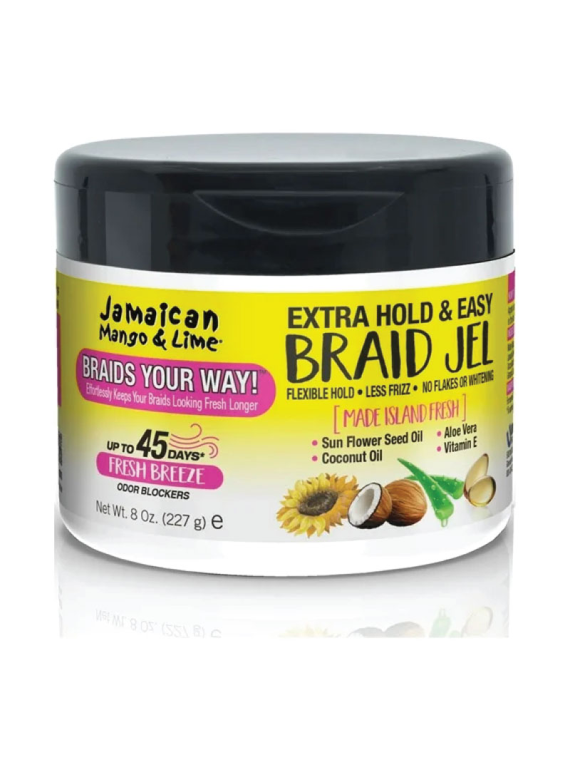 JAMAICAN MANGO&LIME #81019 EXTRA HOLD & EASY BRAID JEL 8OZ (6PCS/BOX)