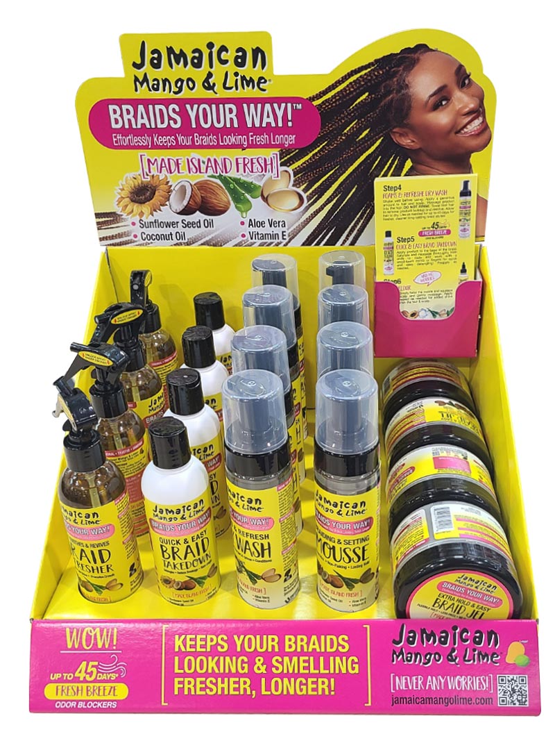 JAMAICAN MANGO&LIME #81020 BRAID 20PC DISPLAY SET (20PCS/SET)